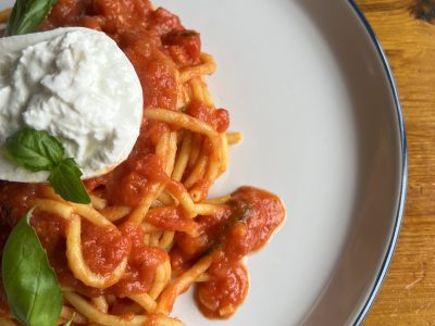 Arabiata with burrata